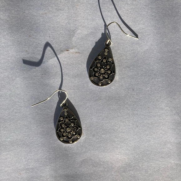 Small Rhinestone Earrings - Picture 2 of 4